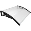 Auvent de porte marquise 120x80 cm transparent en Polycarbonate anti UV Noir - voonot.com