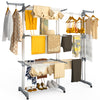 Sechoir a linge etendoir extensible 4 Niveaux 190x64x170cm gris-blanc - voonot.com