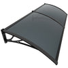 Auvent de porte marquise 200x80 cm en Polycarbonate anti UV Anthracite - voonot.com