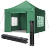 Tonnelle de jardin renforcée 3x3m pliable Barnum avec 4 parois latérales et fenêtres vert - voonot.com