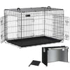 Cage pour chien pliable avec 2 portes verrouillable plateau amovible et housse de protection 122x75x81cm - voonot.com
