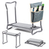 Agenouilloir tabouret de jardin 2 en 1 avec pochette de rangement EVA gris