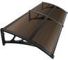 Auvent de porte marquise 200x80 cm transparent en Polycarbonate anti UV Marron - voonot.com