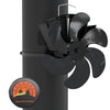 Ventilateur poele bois 6 lames avec thermometre - voonot.com