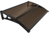 Auvent de porte marquise 120x80 cm transparent en Polycarbonate anti UV Marron - voonot.com