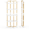 Sechoir a linge vertical tour etendoir pliable 4 niveaux 99x69x175.5 cm style bois blanc - voonot.com