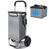 Chariot de course pliable aluminium 2 roues avec sac isotherme gris - voonot.com