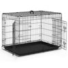 Cage pour chien pliable avec 2 portes verrouillable plateau amovible 107x70x78cm - voonot.com