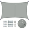 Voile d'ombrage Rectangulaire en Polyester Imperméable avec Kit de Montage 3x5m Gris - voonot.com
