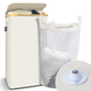 Panier a linge pliable 100L avec sac intérieur cadre bambou et couvercle beige - voonot.com