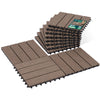 Lot de 11 dalles clipsables exterieures 30x30cm en Composite WPC Marron - voonot.com