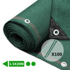 Brise vue occultant en HDPE 230g/m² 1.5x20m avec attaches de fixation vert - voonot.com