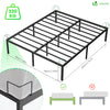 Cadre de lit metal avec fixation sommier et hauteur 36cm 160x200cm noir - voonot.com