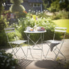 Ensemble bistro extérieur 1 table 2 chaises acier blanc - voonot.com