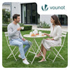 Set de Bistro en metal 1 table 2 chaises Crème - voonot.com