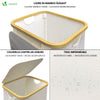 Panier a linge pliable 100L avec sac intérieur cadre bambou et couvercle beige - voonot.com