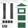 Tonnelle de jardin renforcée 3x3m pliable avec 4 parois et sac de transport a roulette verte - voonot.com