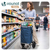 Chariot de course pliable aluminium 2 roues avec sac isotherme bleu marine - voonot.com