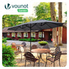 Parasol Jardin Double Aluminium 270 x 460 cm gris - voonot.com