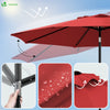 Parasol inclinable 2.70 x 2.40m avec housse de protection rouge - voonot.com