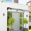 Auvent de porte marquise 200x80 cm transparent en Polycarbonate anti UV Noir - voonot.com