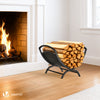 Range Buche Support a bois 40.5x32x33cm en Metal noir - voonot.com