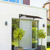 Auvent de porte marquise 120x80 cm transparent en Polycarbonate anti UV Marron - voonot.com