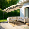 Parasol deporte inclinable Premium carre avec housse protection 3x3m Roma beige - voonot.com