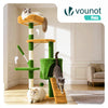 Arbre a chat 112cm multi niveaux Griffoir et niche Vert Orange - voonot.com