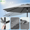 Parasol inclinable 2.70 x 2.40m avec housse de protection gris - voonot.com