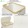 Panier a linge pliable 145L avec sac intérieur cadre bambou et couvercle beige - voonot.com
