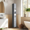 Meuble rangement salle de bain Haut colonne 180x20x20cm MDF gris - voonot.com