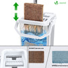 Balai microfibre et Seau Essoreur avec 6 serpillères Réutilisables Balai Plat Double compartiment gris - voonot.com