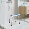 Siege de douche ergonomique a hauteur reglable en Aluminum HDPE bleu - voonot.com