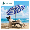 Parasol de jardin 2m avec ancrage sol et sac de transport Bleu blanc - voonot.com