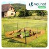 Kit cloture filet a poules PE avec piquets 12m orange - voonot.com