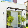 Auvent de porte marquise 200x80 cm transparent en Polycarbonate anti UV Marron - voonot.com