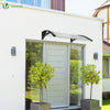 Auvent de porte marquise 100x80 cm transparent en Polycarbonate anti UV Noir - voonot.com