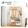 Portant a Vetements double avec roulettes et 2 etageres de rangement 121x40x147cm metal Blanc - voonot.com