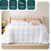 Couette temperee doux avec rembourrage polyester 300gsm 260x240cm blanc - voonot.com