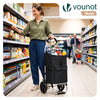 Chariot de course pliable aluminium 2 roues noir - voonot.com