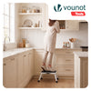 Marche pied pliable en acier portable plateforme antiderapante 38x26cm blanc - voonot.com