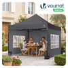 Tonnelle de jardin renforcée 3x3m pliable Barnum avec 4 parois latérales et fenêtres gris - voonot.com