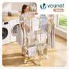 Sechoir a linge vertical tour etendoir pliable 3 niveaux 99x69x135.5 cm style bois blanc - voonot.com