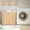 Panier a linge en bambou rectangulaire triple compartiments avec couvercle 150L - voonot.com