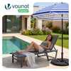 Bain de soleil transat aluminium en textilene 190x62x31cm gris - voonot.com