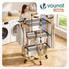 Sechoir a linge vertical tour etendoir pliable 3 niveaux 99x69x135.5 cm style bois noir - voonot.com