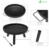 Brasero Exterieur en Metal avec Grille Tisonnier diametre 60cm noir - voonot.com