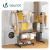 Sechoir a linge etendoir extensible 4 Niveaux 190x64x170cm noir-gris - voonot.com