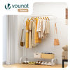 Portant a Vetements avec etagere Chaussures 8 Crochets Lateraux 110x41x147cm metal Blanc - voonot.com